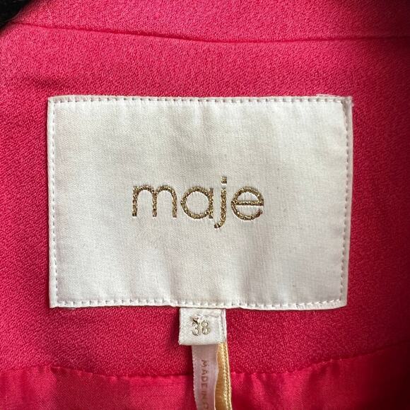 Maje Bright Pink One Button Blazer Size FR 38 - Picture 6 of 8